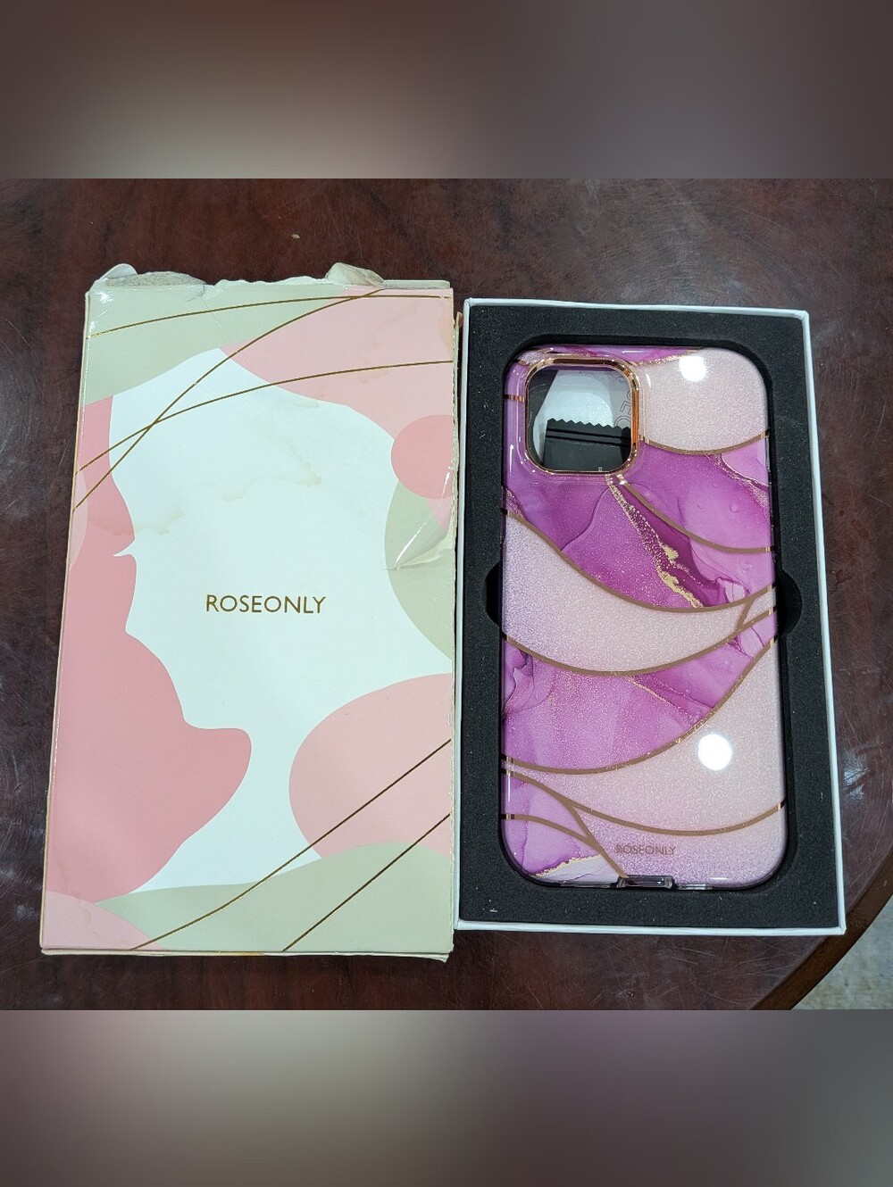 New Full body Rugged With Screen Protector Purple Marble iPhone 12 Case